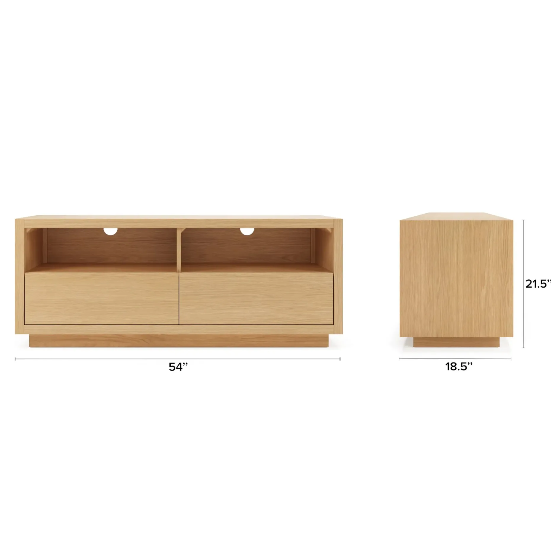Leif 54" Media Unit - White Oak