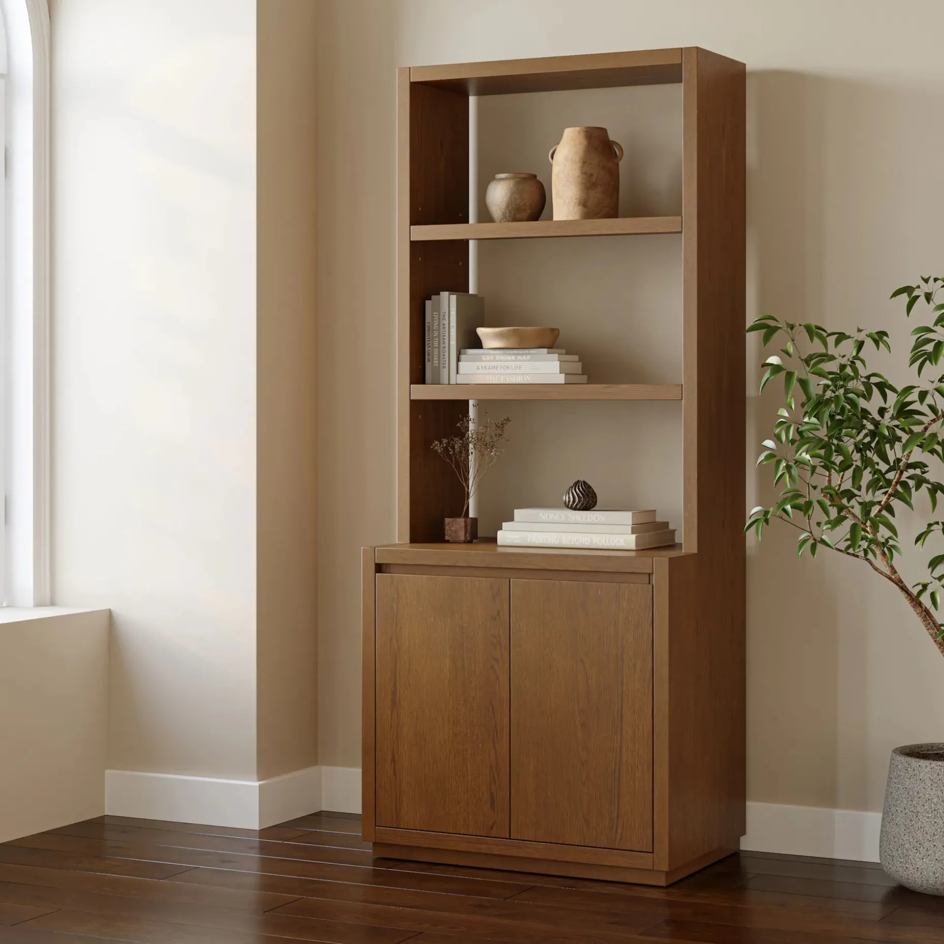 Leif 32" Modular Bookcase - Smoked Oak