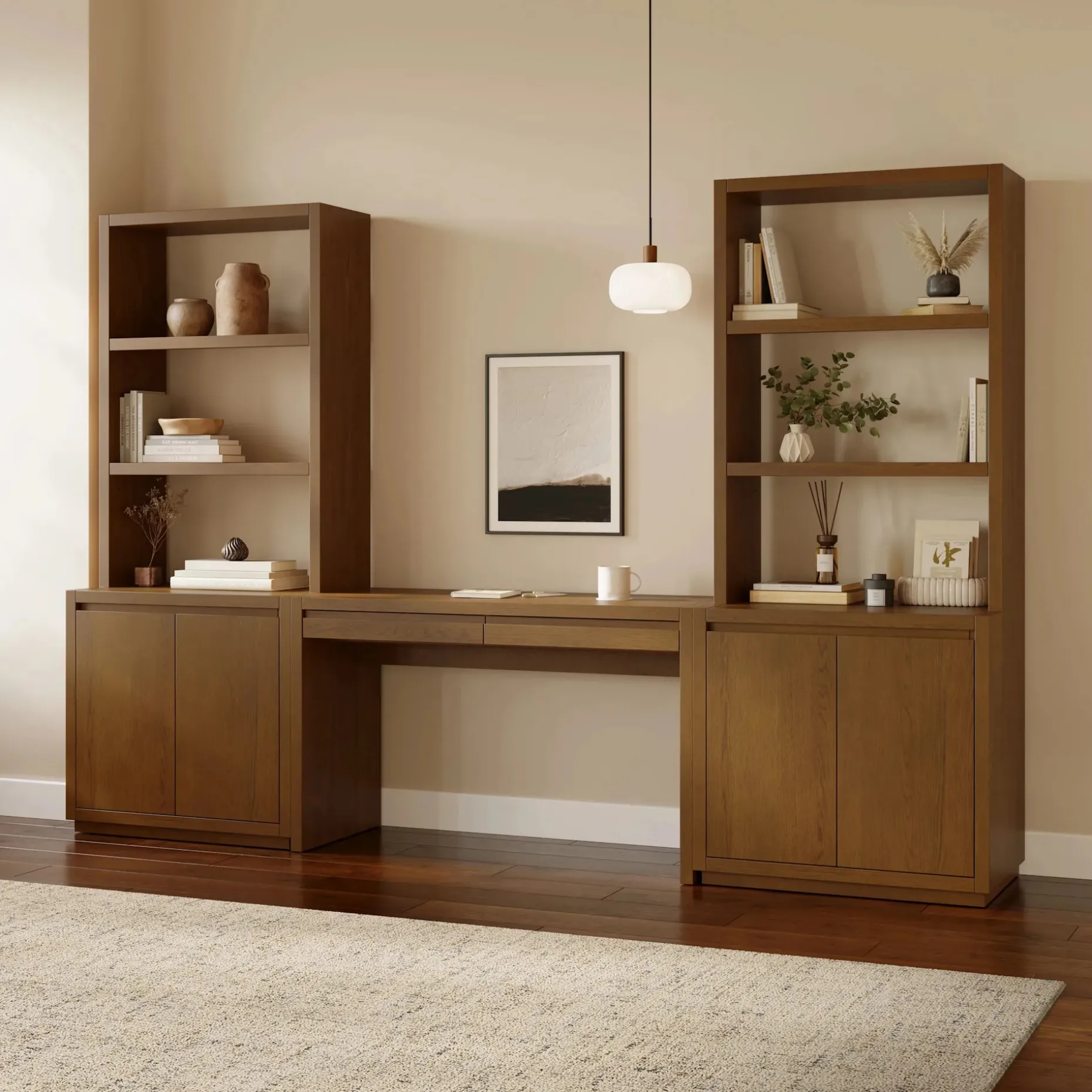 Leif 50" Modular Desk - Smoked Oak