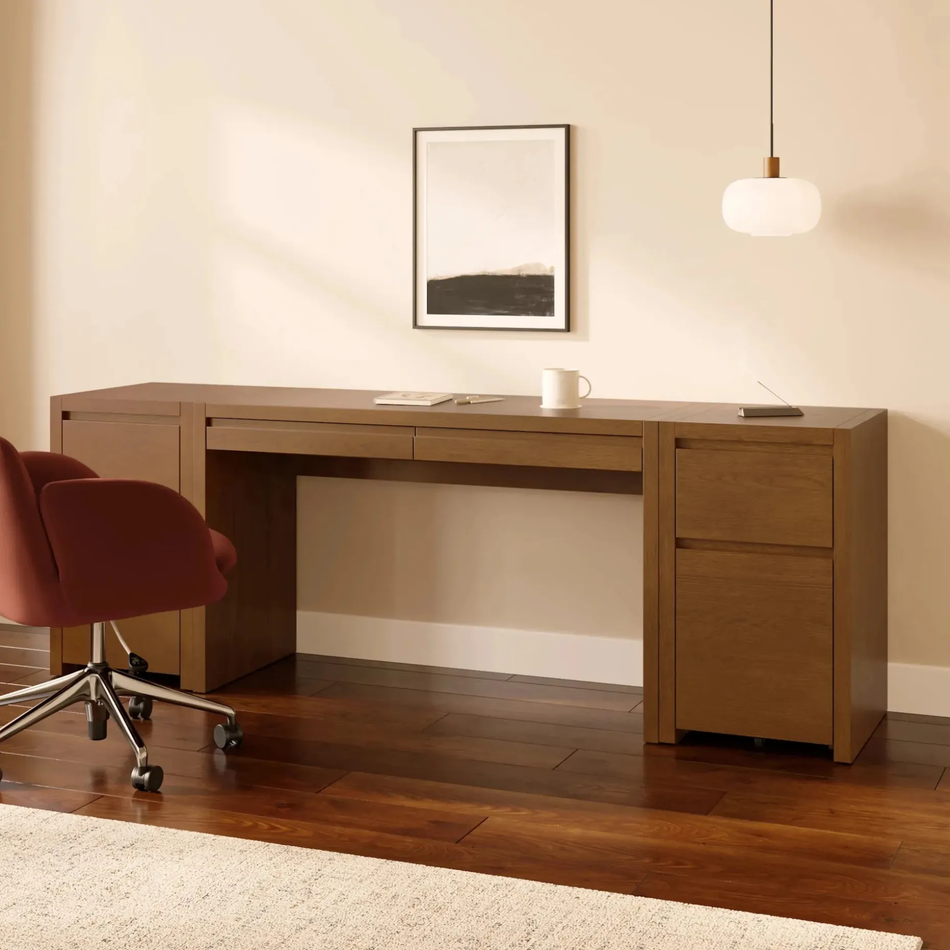 Leif 50" Modular Desk - Smoked Oak