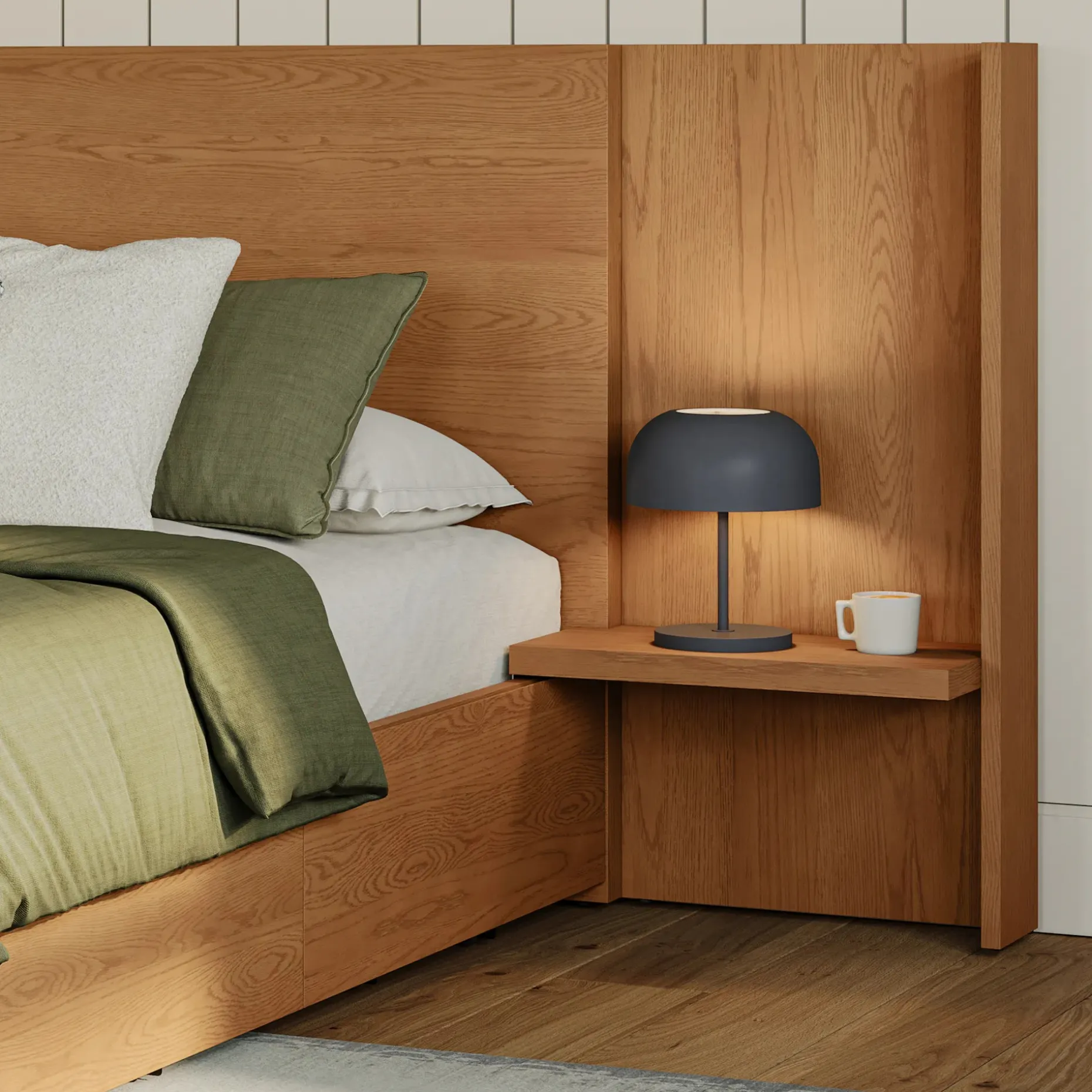 Leif Nightstand Extension Set - Smoked Oak