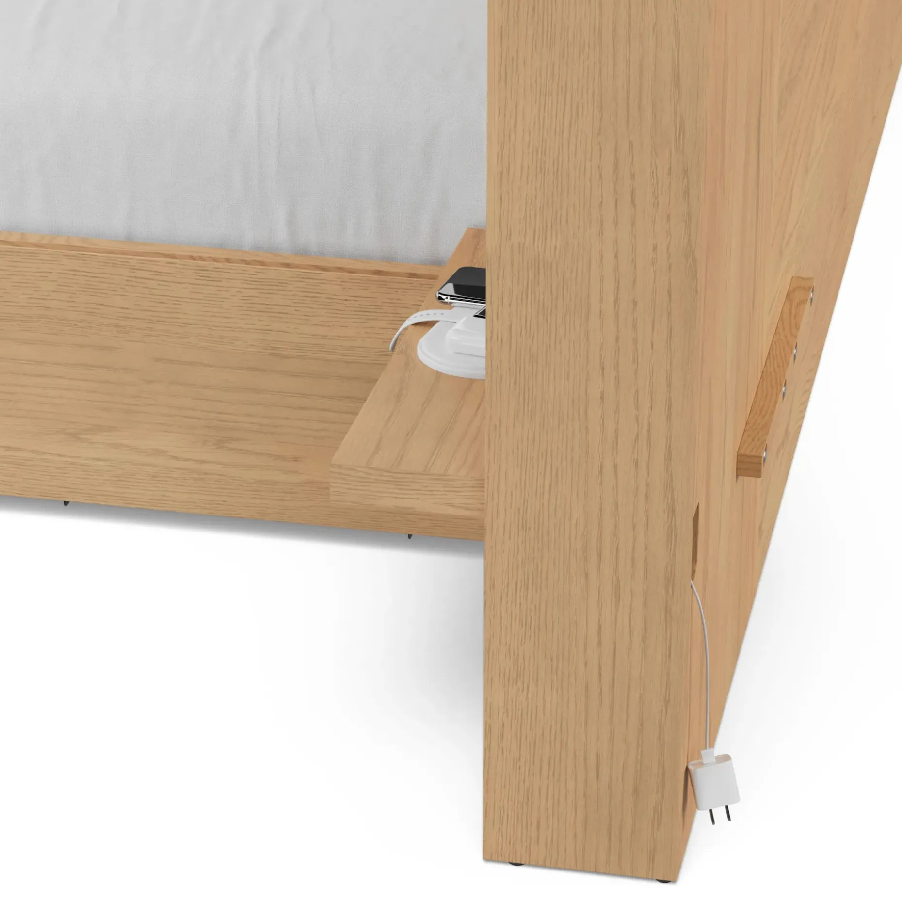 Leif Nightstand Extension Set - White Oak