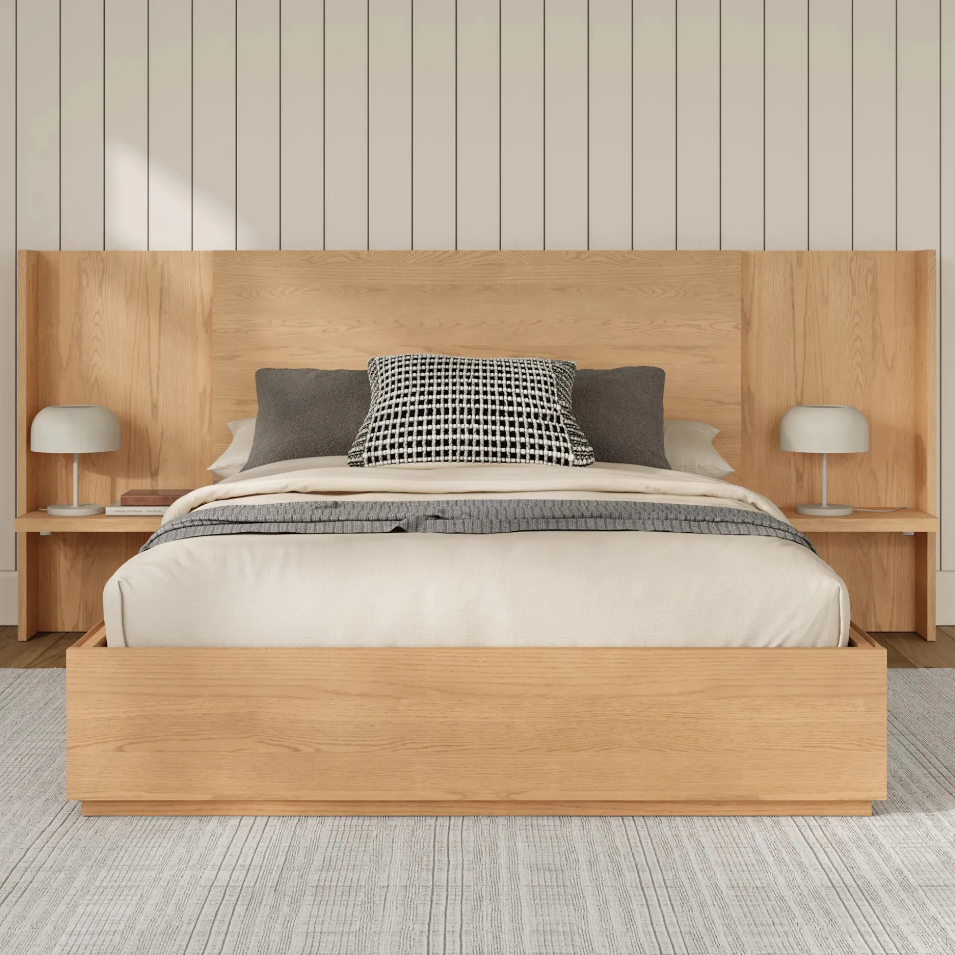 Leif Nightstand Extension Set - White Oak