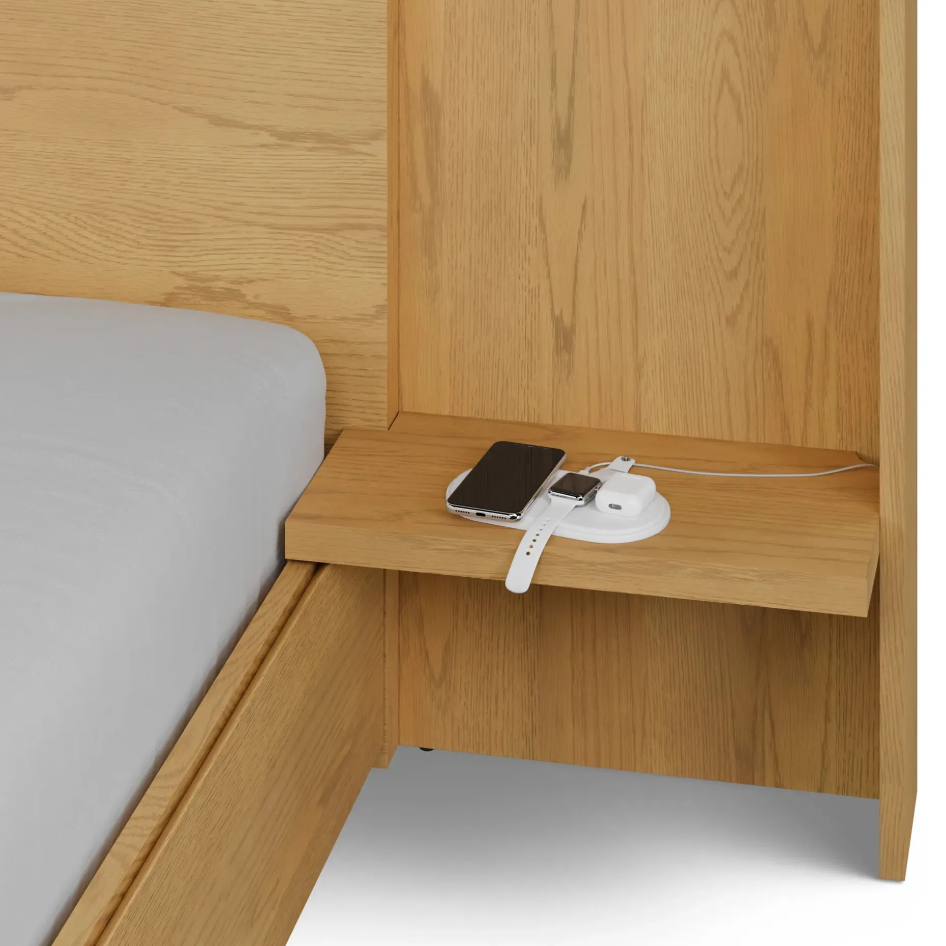 Leif Nightstand Extension Set - Light Oak