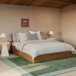 Leif Queen Platform Bed - Smoked Oak