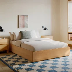 Leif Queen Platform Bed - White Oak