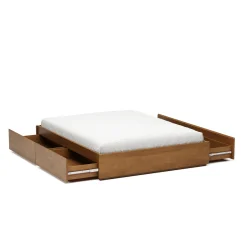 Leif Queen Platform Storage Bed - Smoked Oak