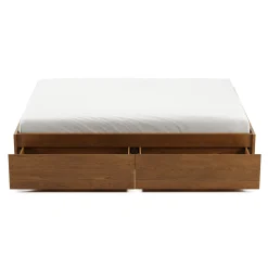 Leif Queen Platform Storage Bed - Smoked Oak
