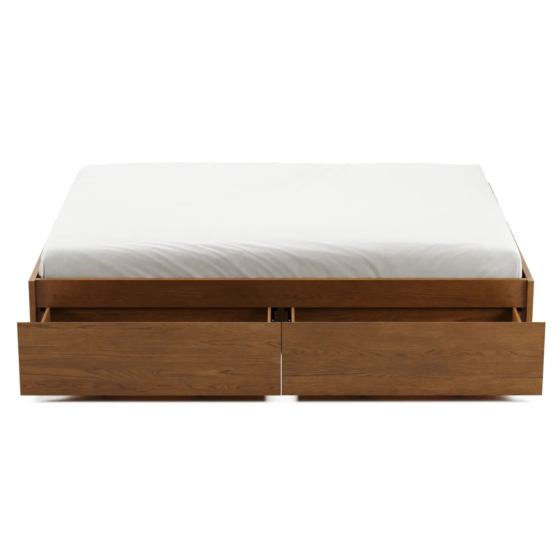 Leif Queen Platform Storage Bed - Smoked Oak