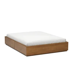 Leif Queen Platform Storage Bed - Smoked Oak