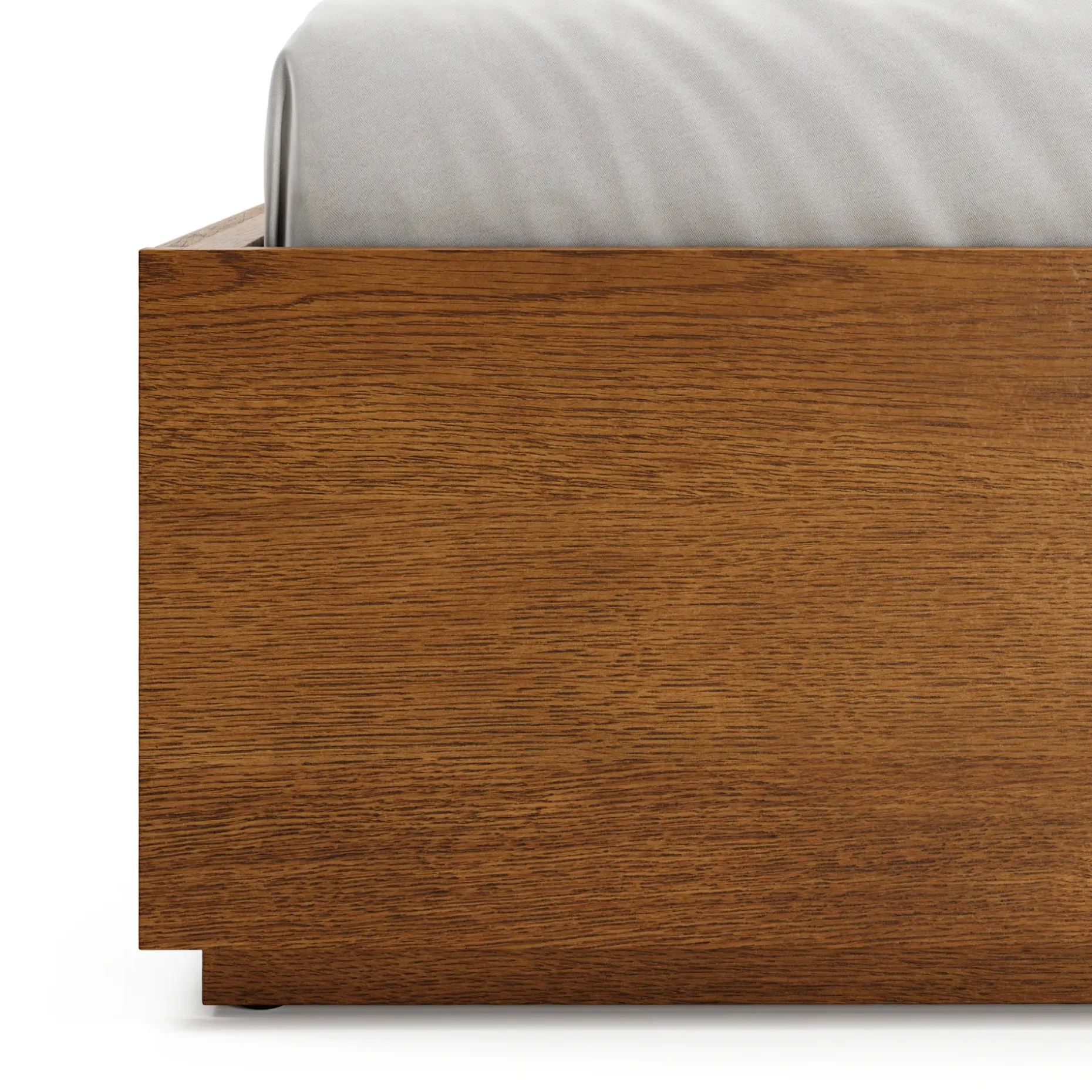 Leif Queen Platform Storage Bed - Smoked Oak