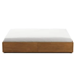 Leif Queen Platform Storage Bed - Smoked Oak