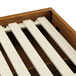 Leif Queen Platform Storage Bed - Smoked Oak