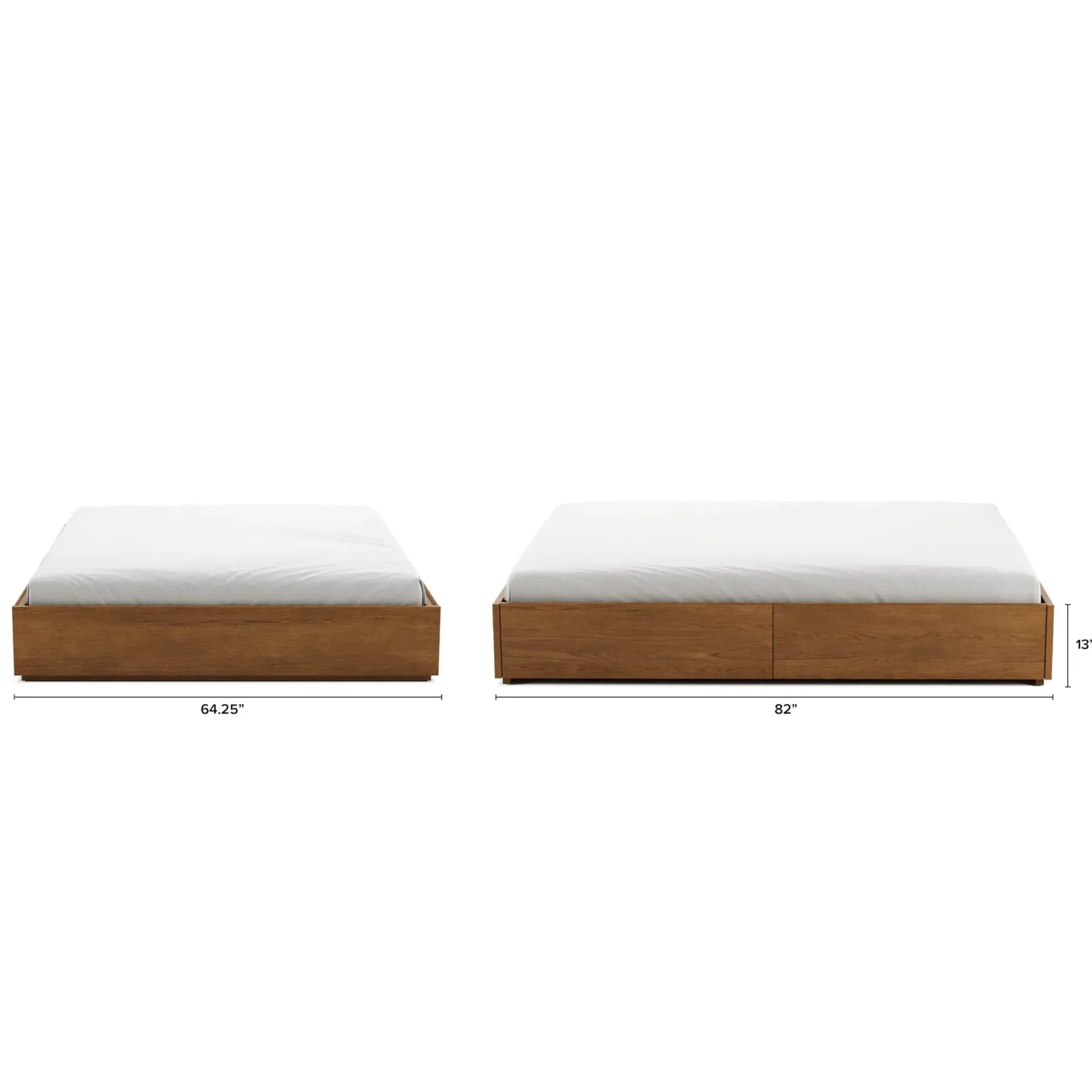 Leif Queen Platform Storage Bed - Smoked Oak