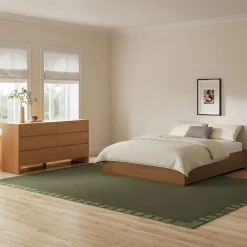 Leif Queen Platform Storage Bed - Smoked Oak