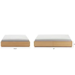 Leif Queen Platform Storage Bed - White Oak