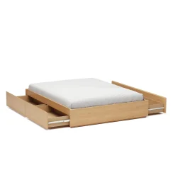 Leif Queen Platform Storage Bed - White Oak