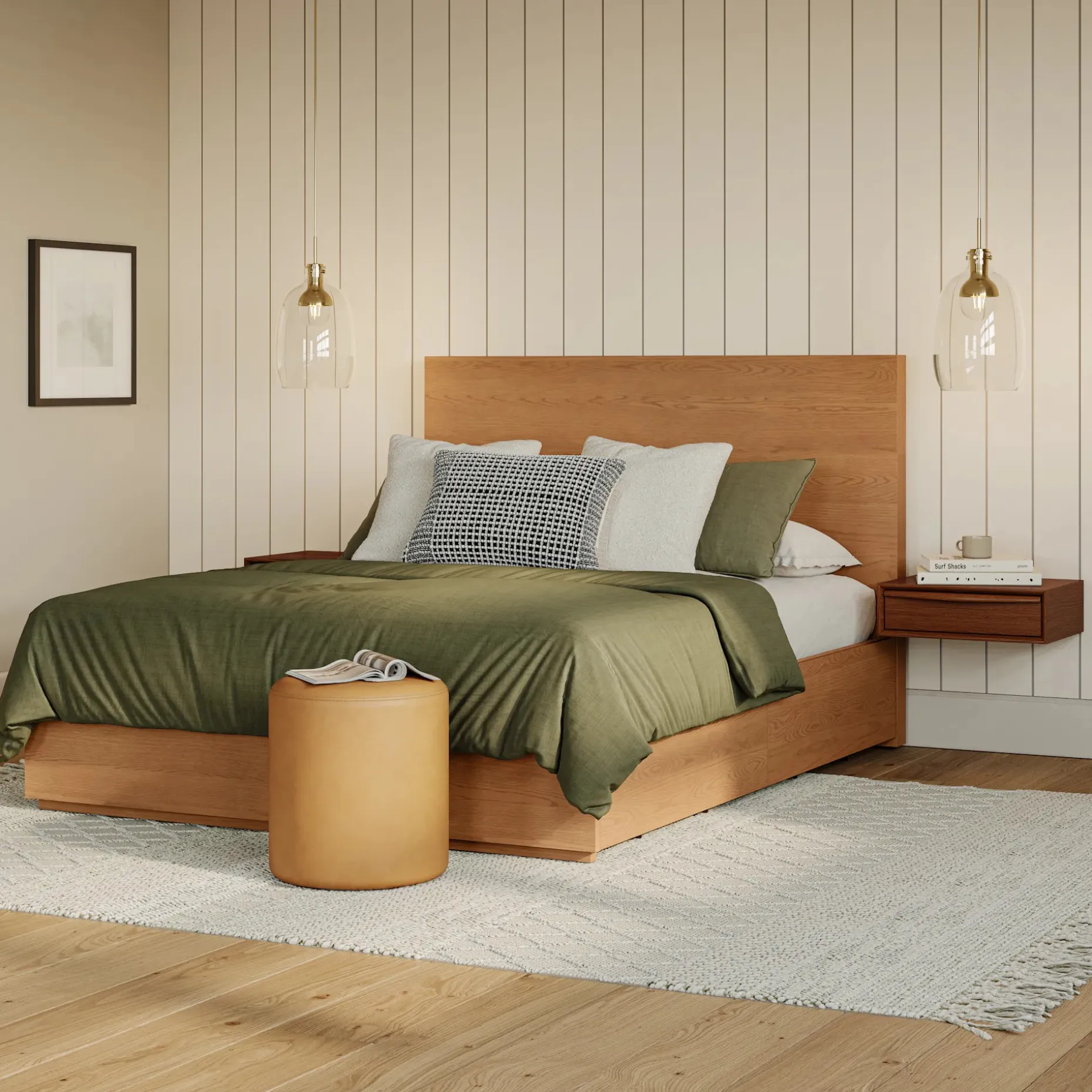 Leif Queen Storage Bed - Smoked Oak