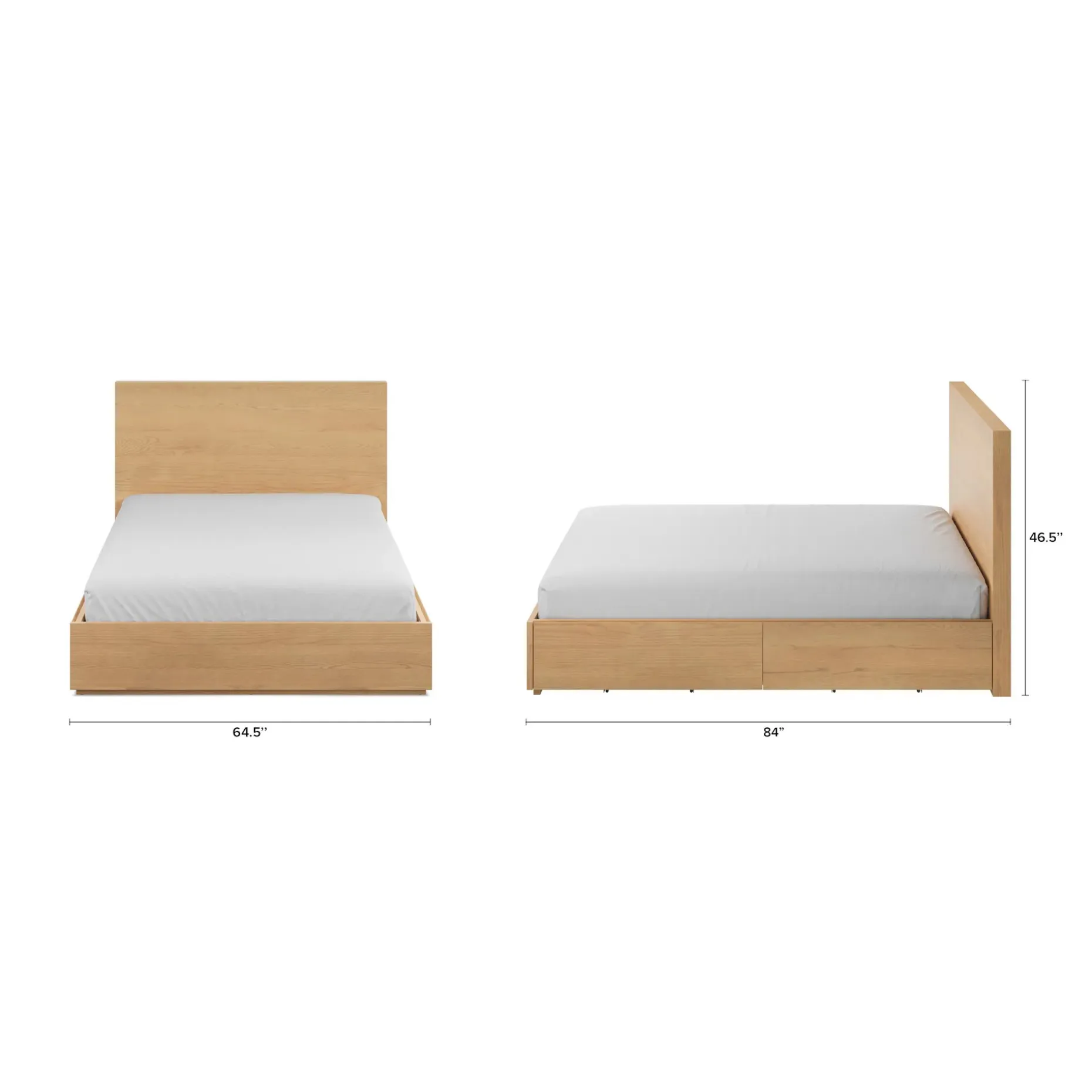 Leif Queen Storage Bed - White Oak