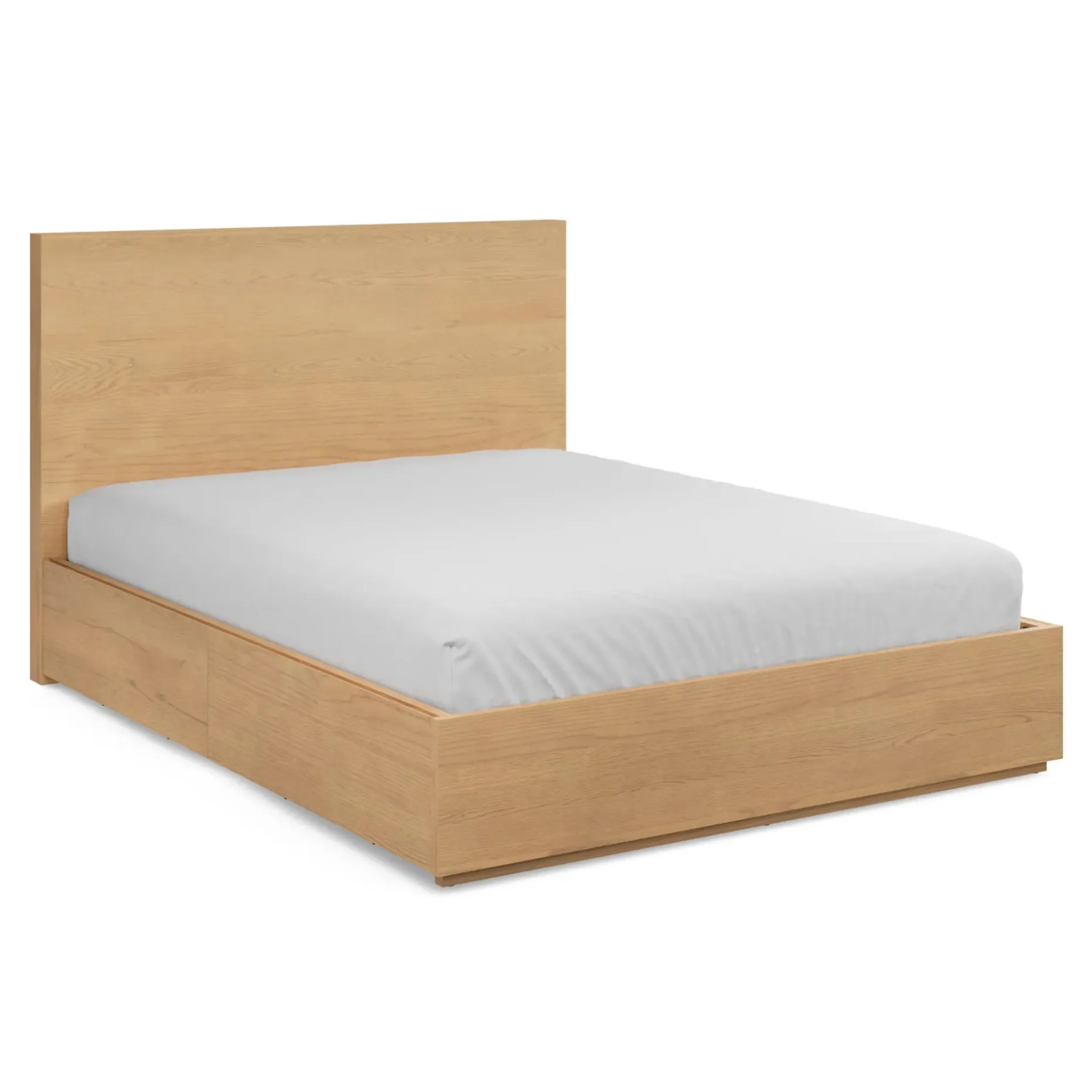 Leif Queen Storage Bed - White Oak