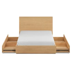Leif Queen Storage Bed - White Oak