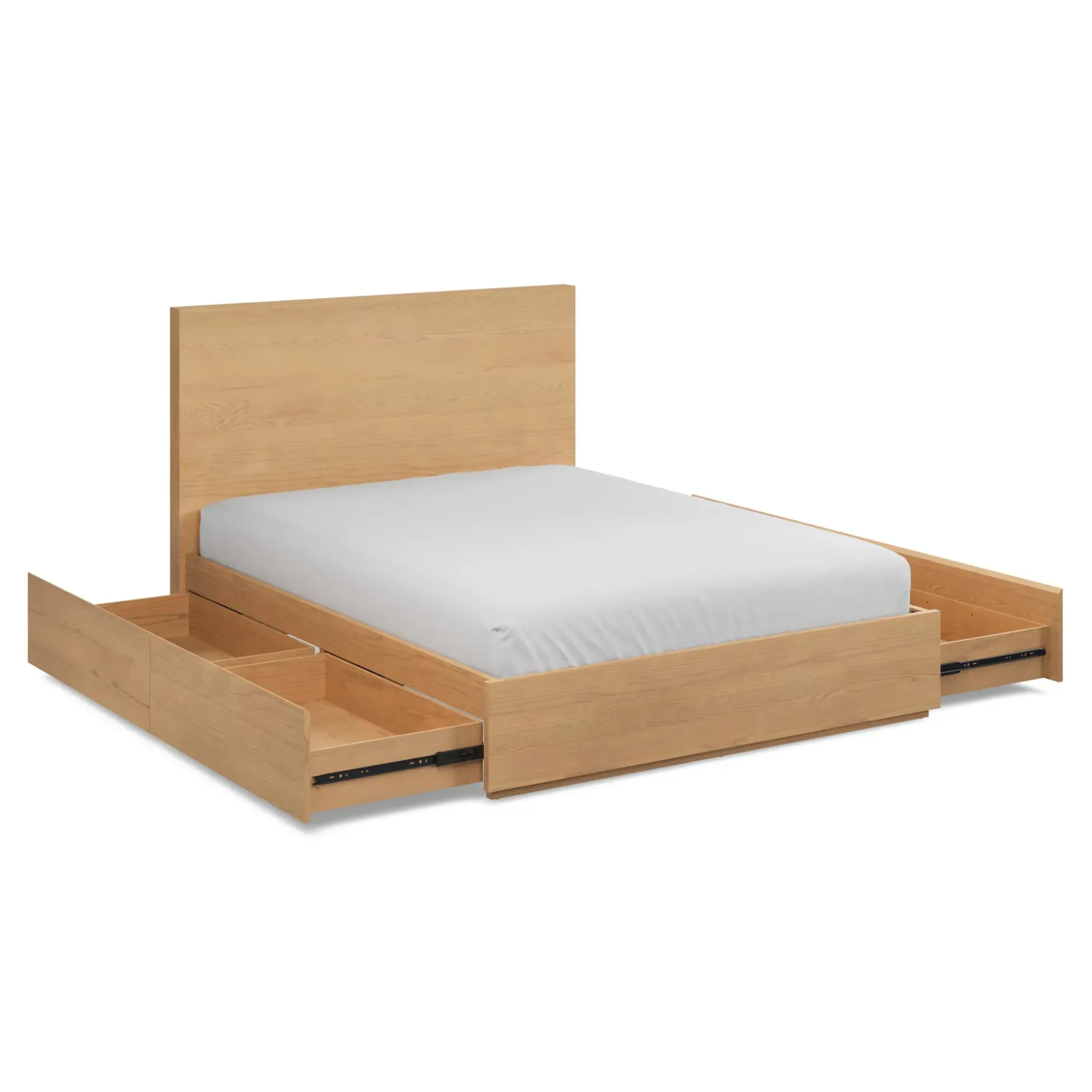 Leif Queen Storage Bed - White Oak
