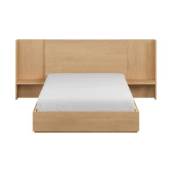 Leif Queen Storage Bed with Nightstands Set - White Oak