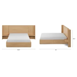Leif Queen Storage Bed with Nightstands Set - White Oak