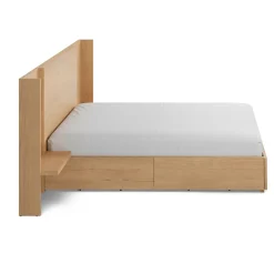 Leif Queen Storage Bed with Nightstands Set - White Oak