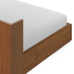 Leif Queen Storage Bed with Nightstands Set - Smoked Oak
