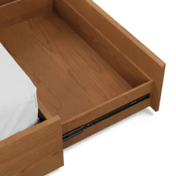 Leif Queen Storage Bed with Nightstands Set - Smoked Oak