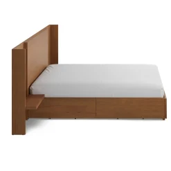 Leif Queen Storage Bed with Nightstands Set - Smoked Oak