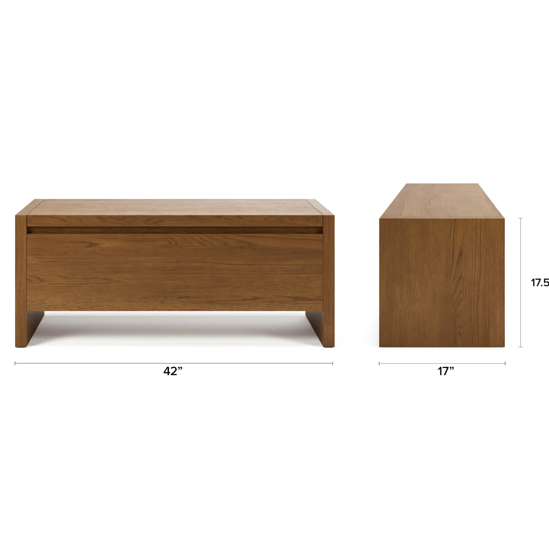 Leif 42" Storage Bench - Smoked Oak