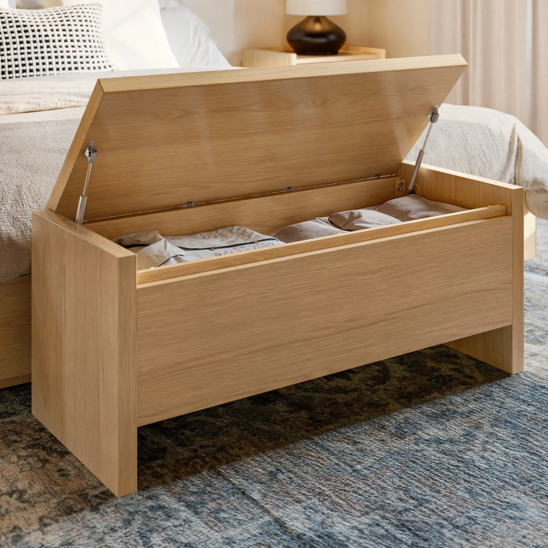 Leif 42" Storage Bench - White Oak