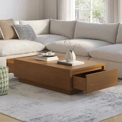 Leif 47" Storage Coffee Table - Smoked Oak