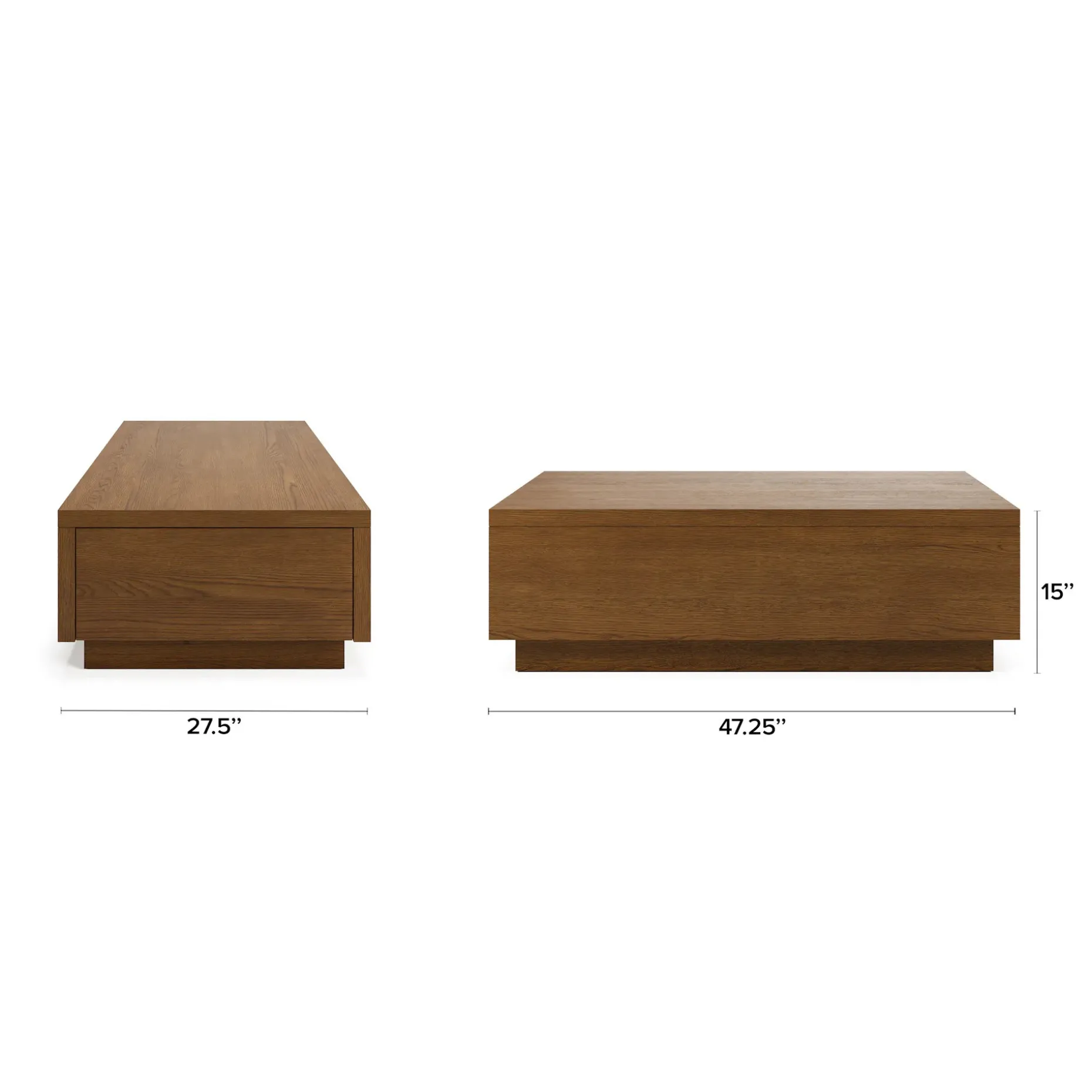 Leif 47" Storage Coffee Table - Smoked Oak