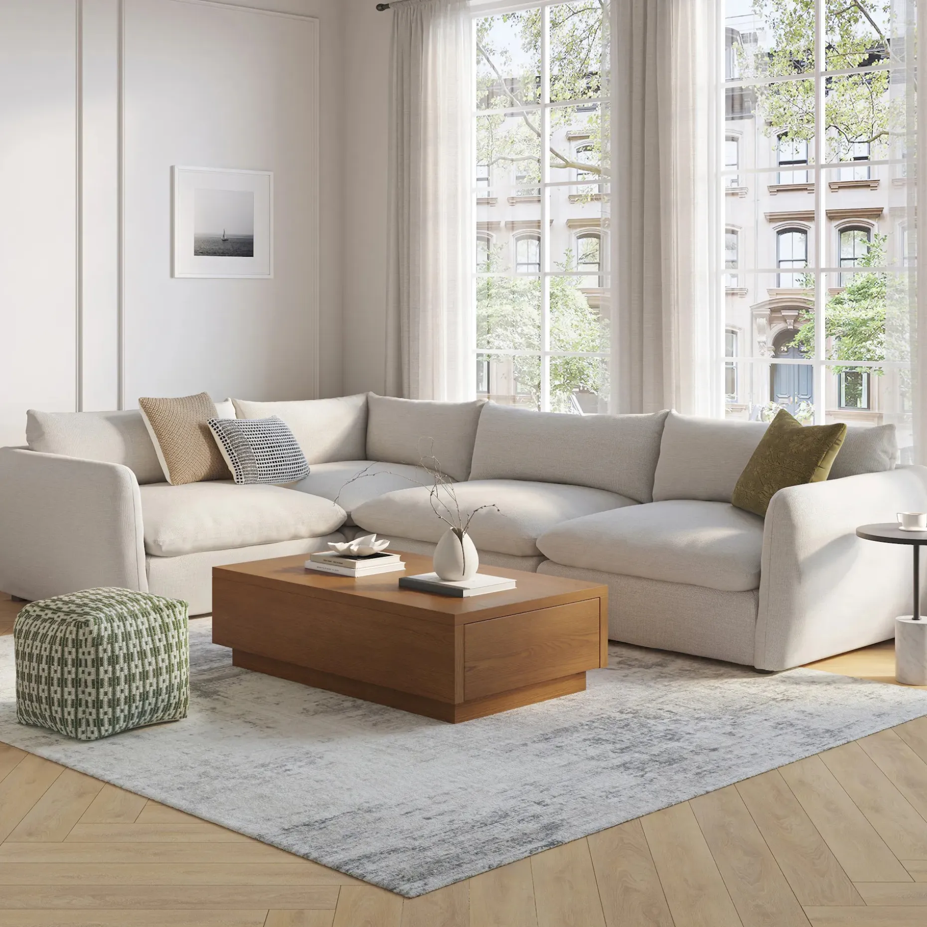 Leif 47" Storage Coffee Table - Smoked Oak