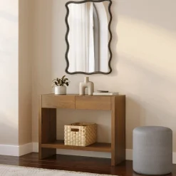 Leif 37" Storage Console - Smoked Oak