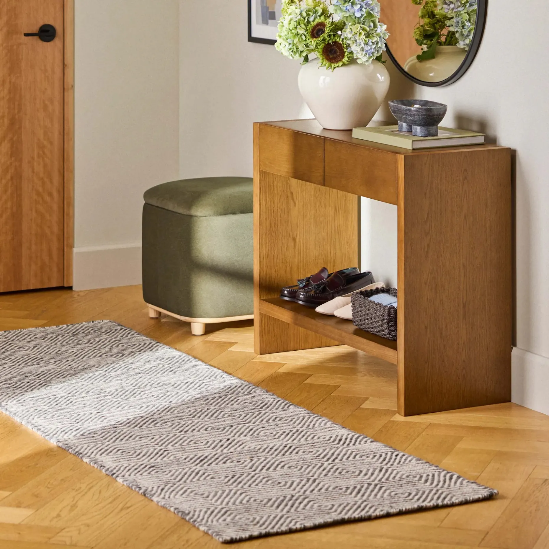 Leif 37" Storage Console - Smoked Oak