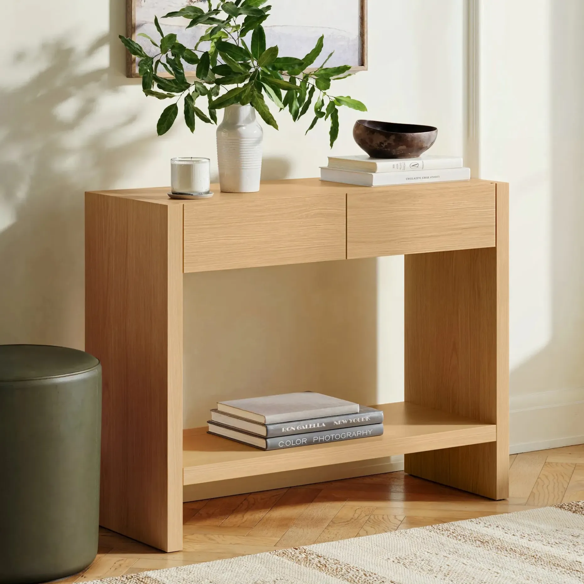 Leif 37" Storage Console - White Oak