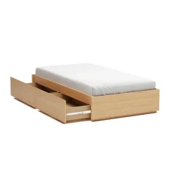 Leif Twin Platform Storage Bed - White Oak