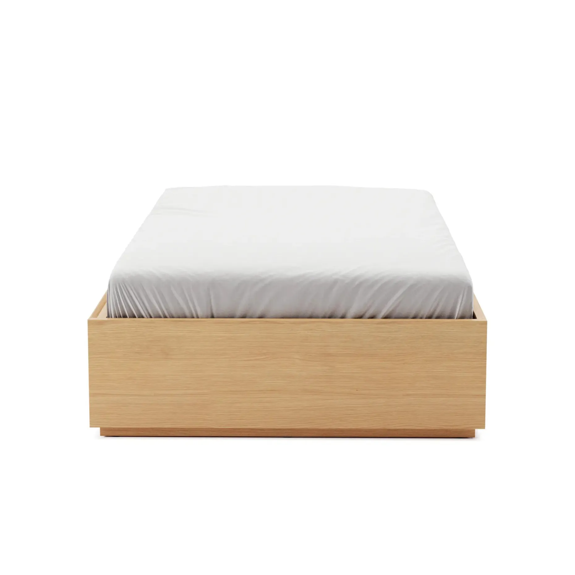 Leif Twin Platform Storage Bed - White Oak