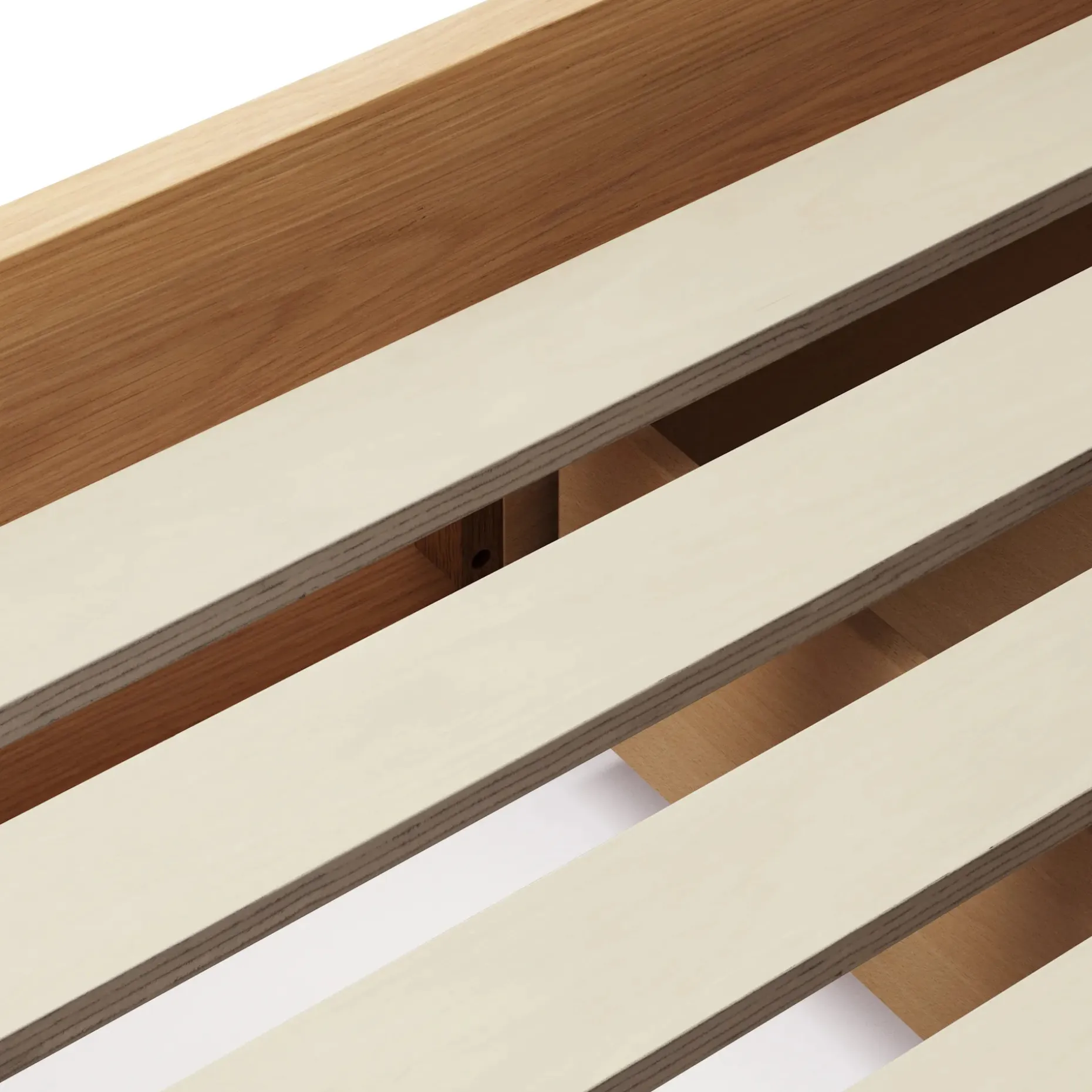 Leif Twin Platform Storage Bed - White Oak