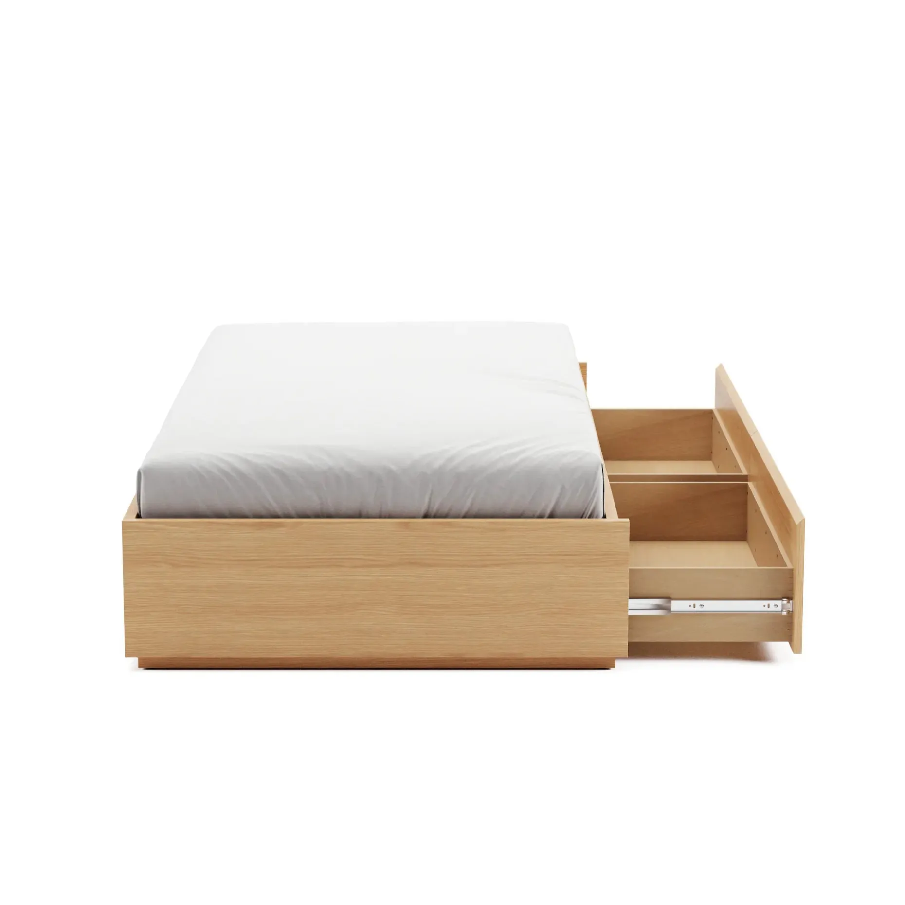 Leif Twin Platform Storage Bed - White Oak