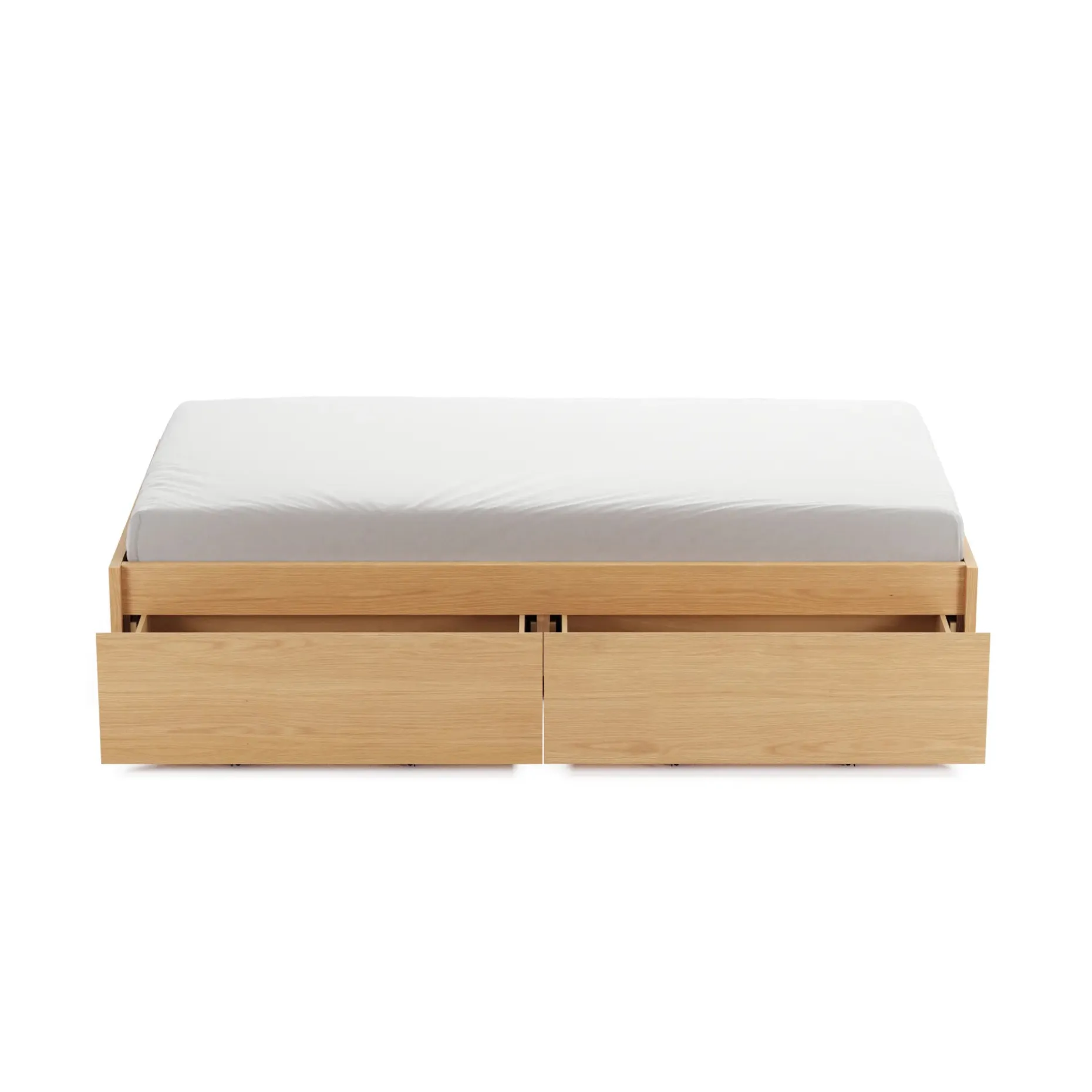 Leif Twin Platform Storage Bed - White Oak