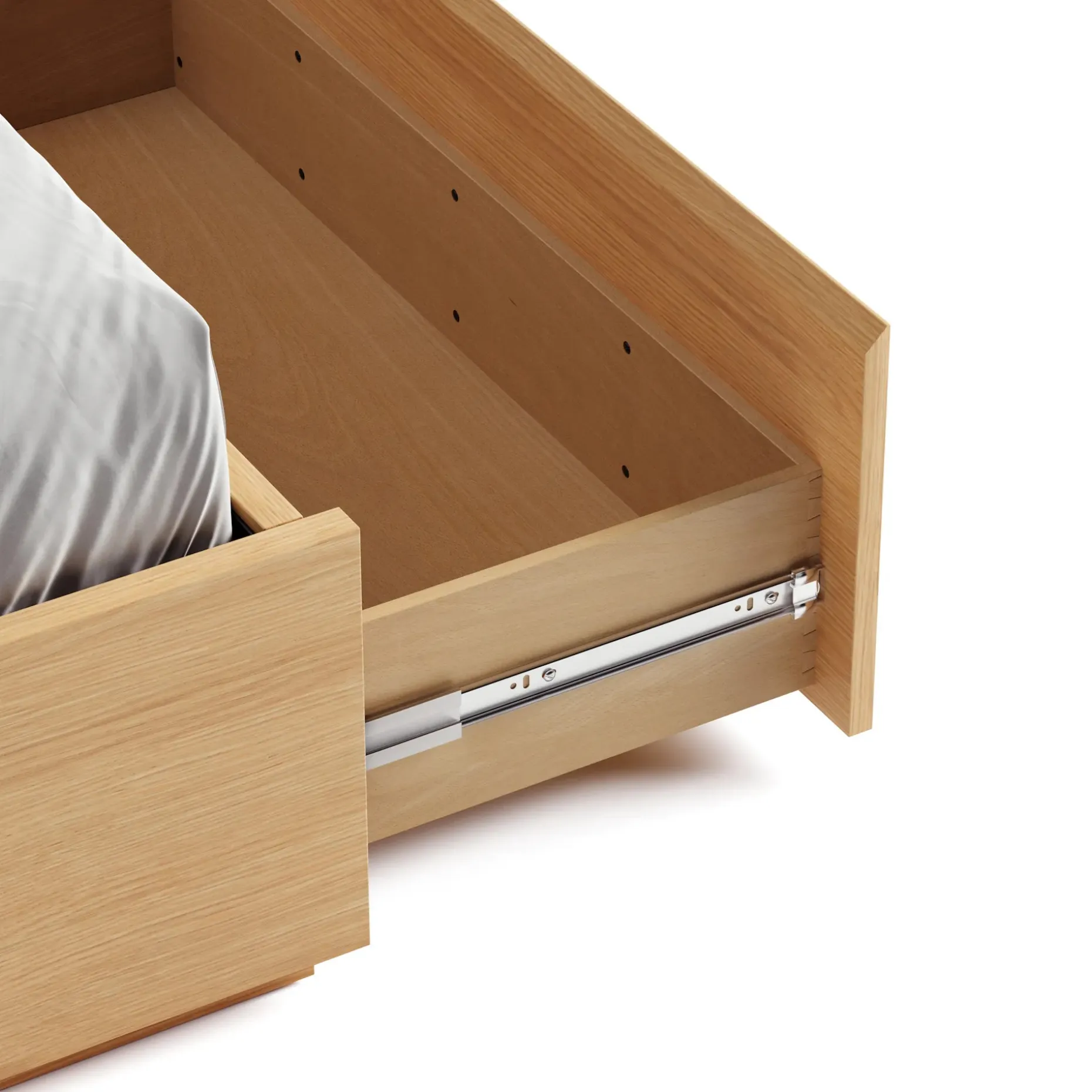 Leif Twin Platform Storage Bed - White Oak