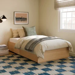 Leif Twin Platform Storage Bed - White Oak