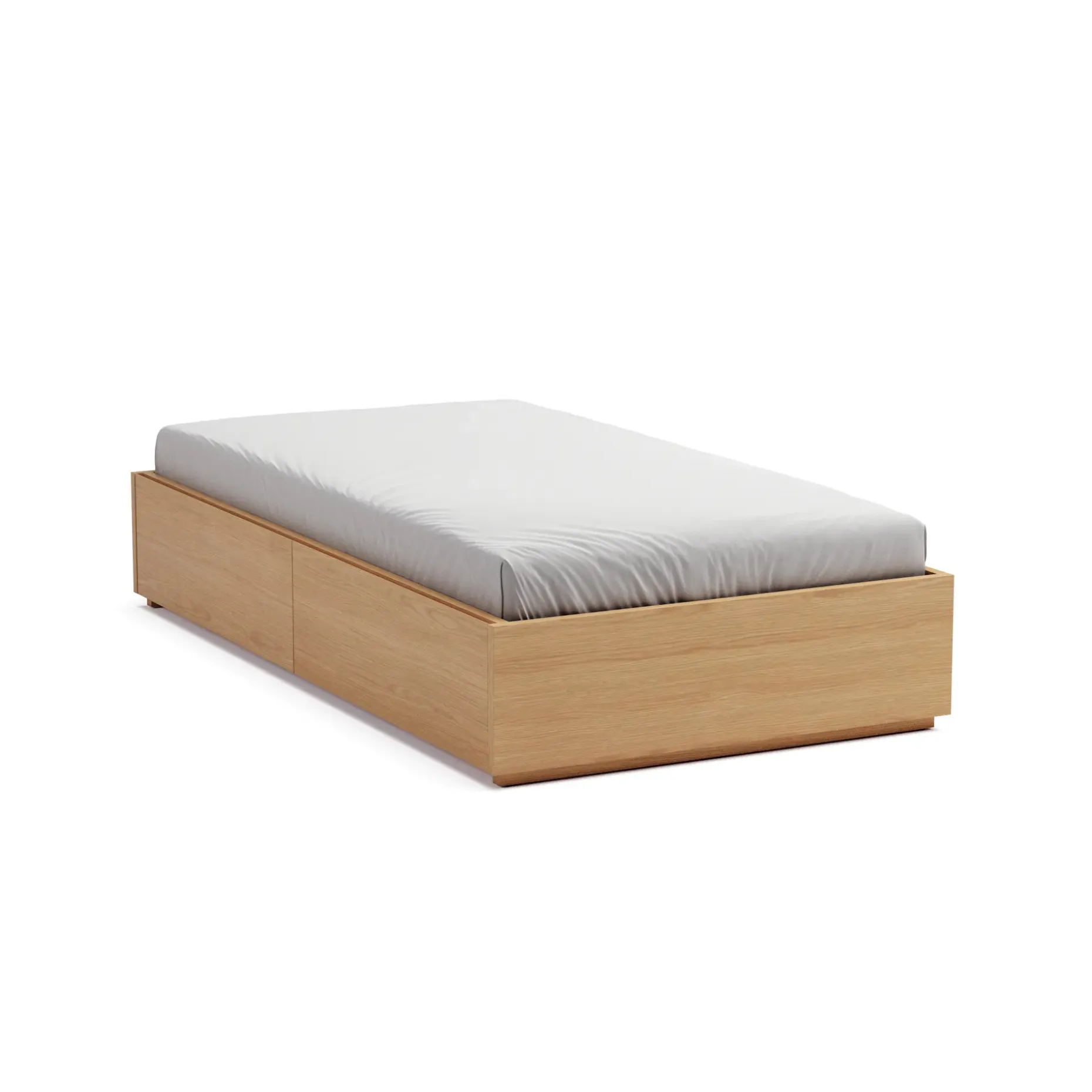 Leif Twin Platform Storage Bed - White Oak