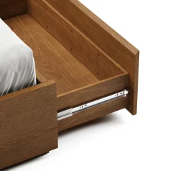 Leif Twin Platform Storage Bed - Smoked Oak