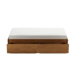 Leif Twin Platform Storage Bed - Smoked Oak